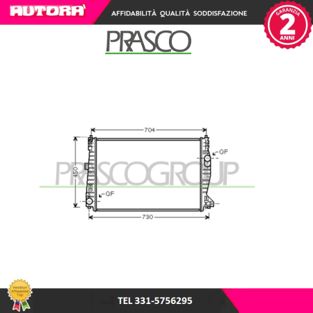 Radiatore, Raffreddamento motore per Alfa Romeo A159-Brera (MARCA PRASCO)..