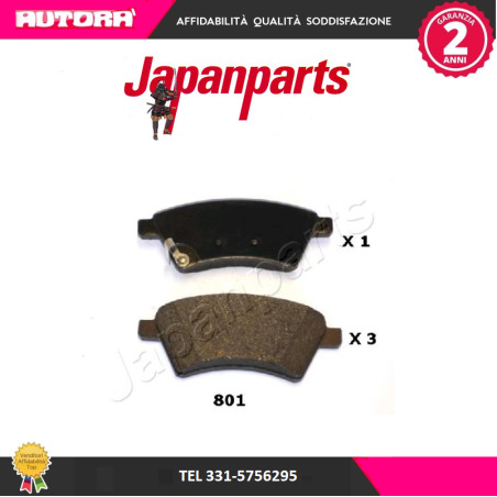 Kit pastiglie freno anteriore adatto a Sedici-SX4 (MARCA JAPANPARTS)..