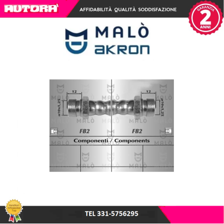 8027 Flessibile del freno posteriore per Fiat 500 (MARCA MALO')..
