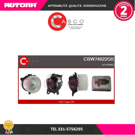 CBW74022GS Ventola aspirazione, Aria abitacolo Alfa Romeo Mito (MARCA CASCO)..