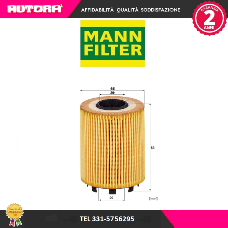 HU7131X Filtro olio 1.3 Multijet impianto purflux (MARCA-MANN FILTER)..