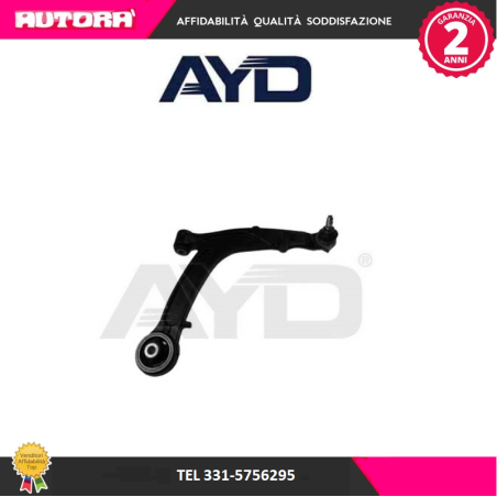 9703446 Braccio sospensione ant dx adatto a Fiat Panda (169) (MARCA-AYD)..