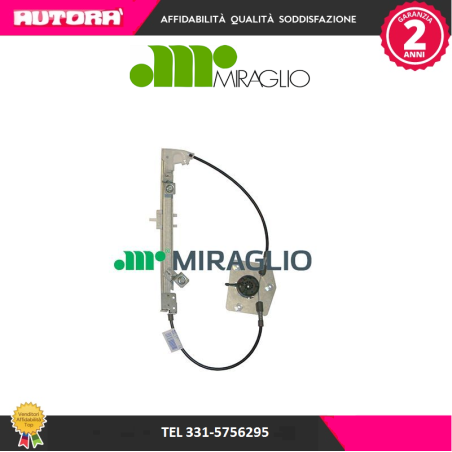 301617 Alzacristallo posteriore sinistro adatto a Fiat Grande Punto (MARCA MIRAGLIO)..
