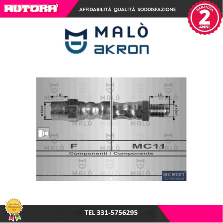 8036 Flessibile del freno anteriore (MARCA MALO')..