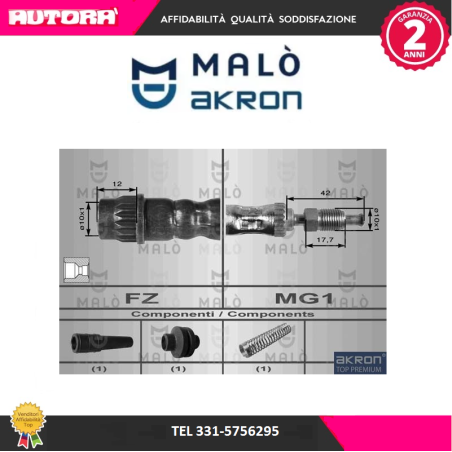 8569 Flessibile del freno anteriore (MARCA MALO')..