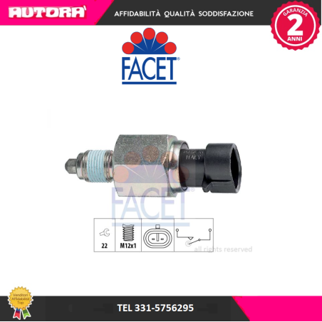 76196 Interruttore, Luce di retromarcia (MARCA FACET)..