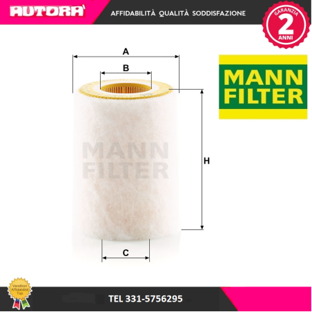 C10362 Filtro aria adatto a Smart (MARCA-MANN)..