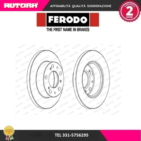 DDF063 Coppia disco freno anteriore (MARCA-FERODO).