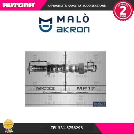 8340 Flessibile del freno anteriore adatto a Iveco Daily (MARCA-MALO')..