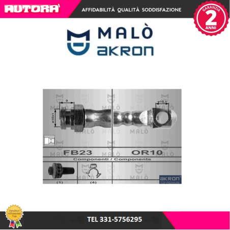 8372 Flessibile del freno anteriore per Lancia Delta-Prisma (MARCA-MALO')..