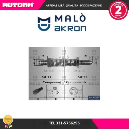 8420 Flessibile del freno anteriore per Alfa Sud-33 (MARCA-MALO')..