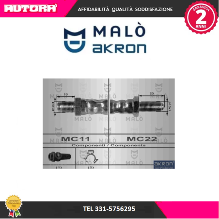 8421 Flessibile del freno anteriore Alfa 33 (MARCA-MALO')..