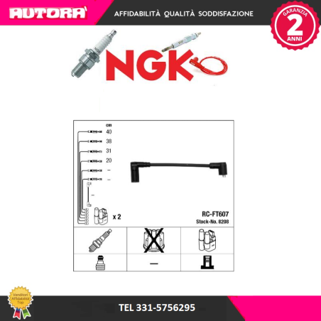 8208 Kit cavi accensione per Fiat Panda-500 900 (MARCA NGK)..