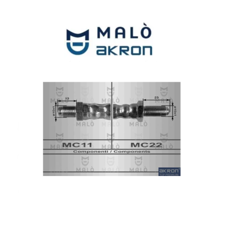 8524 Flessibile del freno posteriore per Suzuki Samurai (MARCA-MALO')..