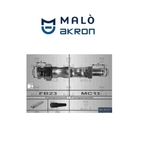 8528 Flessibile del freno anteriore per Peugeot 205-Citroen C15 (MARCA-MALO')..