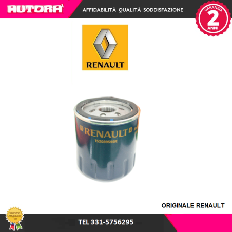 152089599R Filtro olio adatto a Dacia-Renault (MARCA-ORIGINALE RENAULT)..