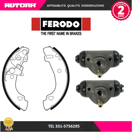 KIT88 Kit ganasce+2 cilindretti freno posteriore (MARCA FERODO)..