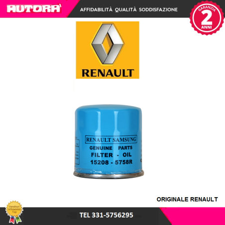 152085758R Filtro olio (MARCA ORIGINALE RENAULT)..