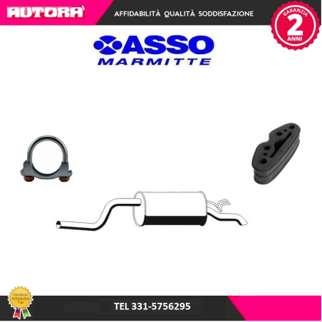 127076K Marmitta Terminale adatto a Fiat Punto (188) 1.2 60 09.99 (MARCA-ASSO).