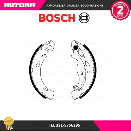 0986487753 Kit ganasce freno post adatto a Ford Fiesta VI 08 (MARCA BOSCH)..