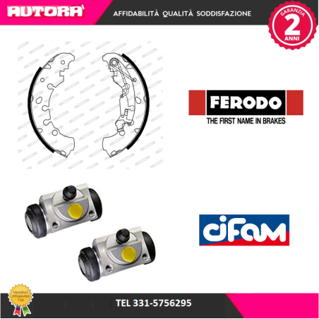 KIT114 Kit ganasce freno+2 cilindretto ruota imp Lockheed (MARCA FERODO,CIFAM)..