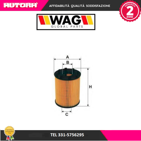 WO670 Filtro olio (IMPIANTO PURFLUX) (MARCA-WAG)..