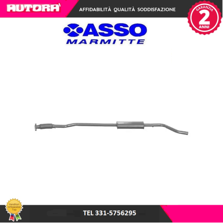 Silenziatore centrale di scarico adatto a Lancia Ypsilon (MARCA ASSO)..