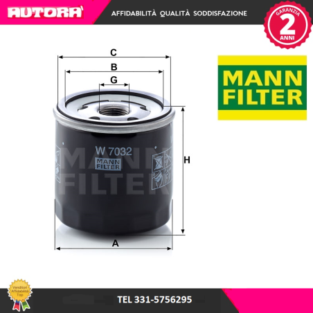 Filtro olio (MARCA-MANN FILTER)..