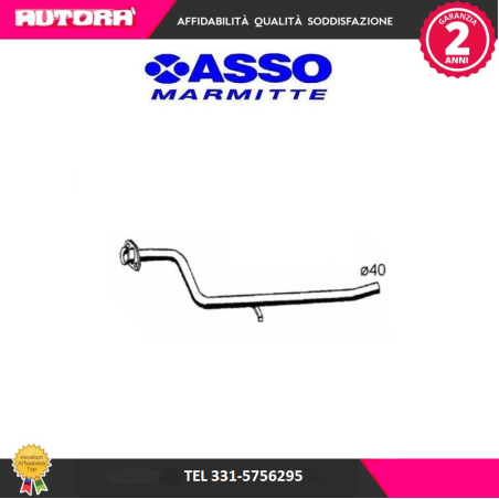 Tubo gas scarico centrale adatto a Fiat Panda 4x4 (MARCA ASSO)..