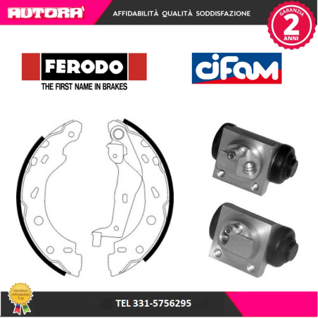 KIT38 2 Cilindretti ruota post.+ 4 Ganasce post adatto a Smart (FERODO,CIFAM).