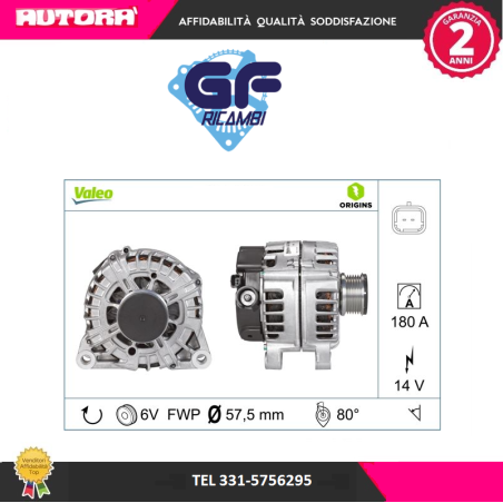 AL0144VA Alternatore (MARCA GF - VALEO ORIGINALE)..