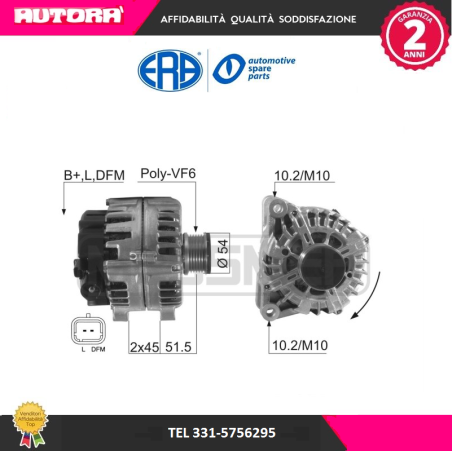 210520A Alternatore PSA 2.0 HDI-Fiat 2.0 Multijet (MARCA ERA)..