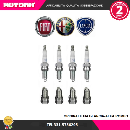 4 Candele accensione Fiat Bravo II-Doblo-Punto (MARCA ORIGINALE FIAT)..