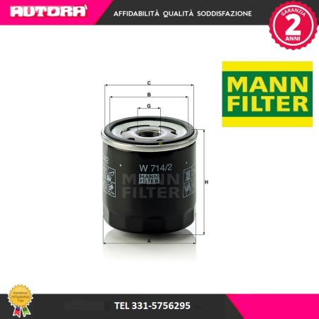 Filtro olio (MARCA MANN FILTER)..