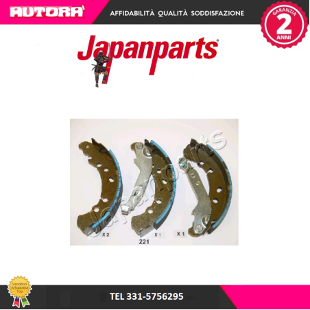 Kit ganasce freno post adatto a Toyota Yaris (MARCA JAPANPARTS)..