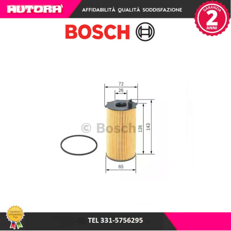 Filtro olio Dodge Nitro-Jeep Cherokee,Wrangler III 2.8 crd (MARCA BOSCH)..