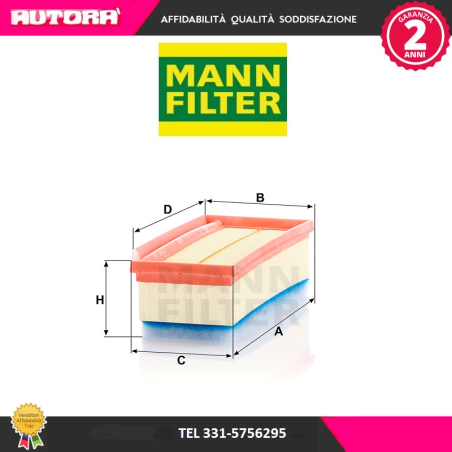 Filtro aria (MARCA MANN FILTER)..