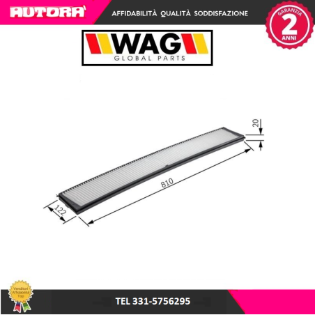 Filtro antipolline in carta adatto a Bmw 3 (E46) (MARCA WAG)..